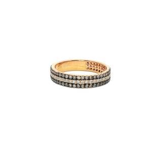 NEW JPM women's three row diamond wedding band in gold